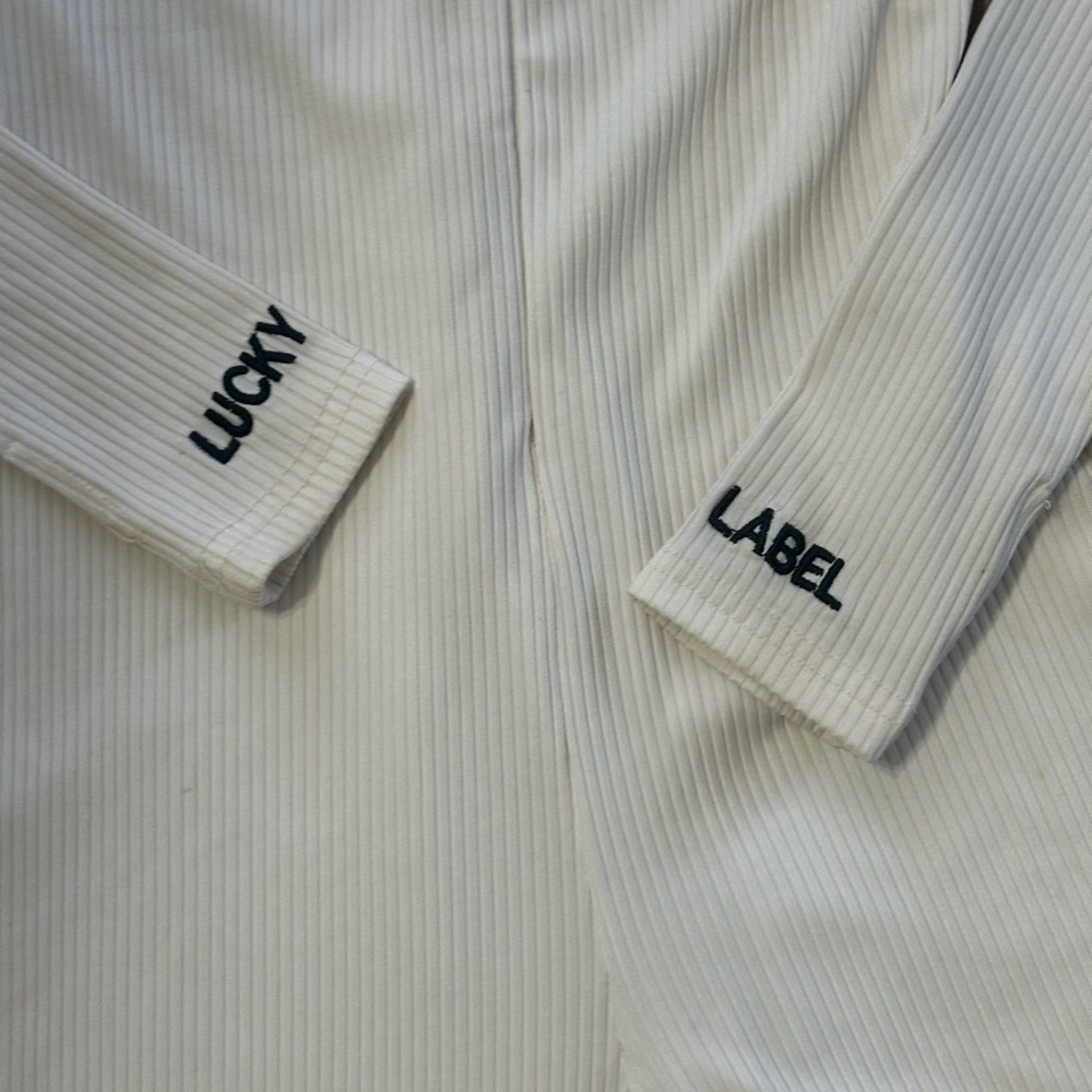 Cream Ribbed Jumpsuit - Picture 3 of 3